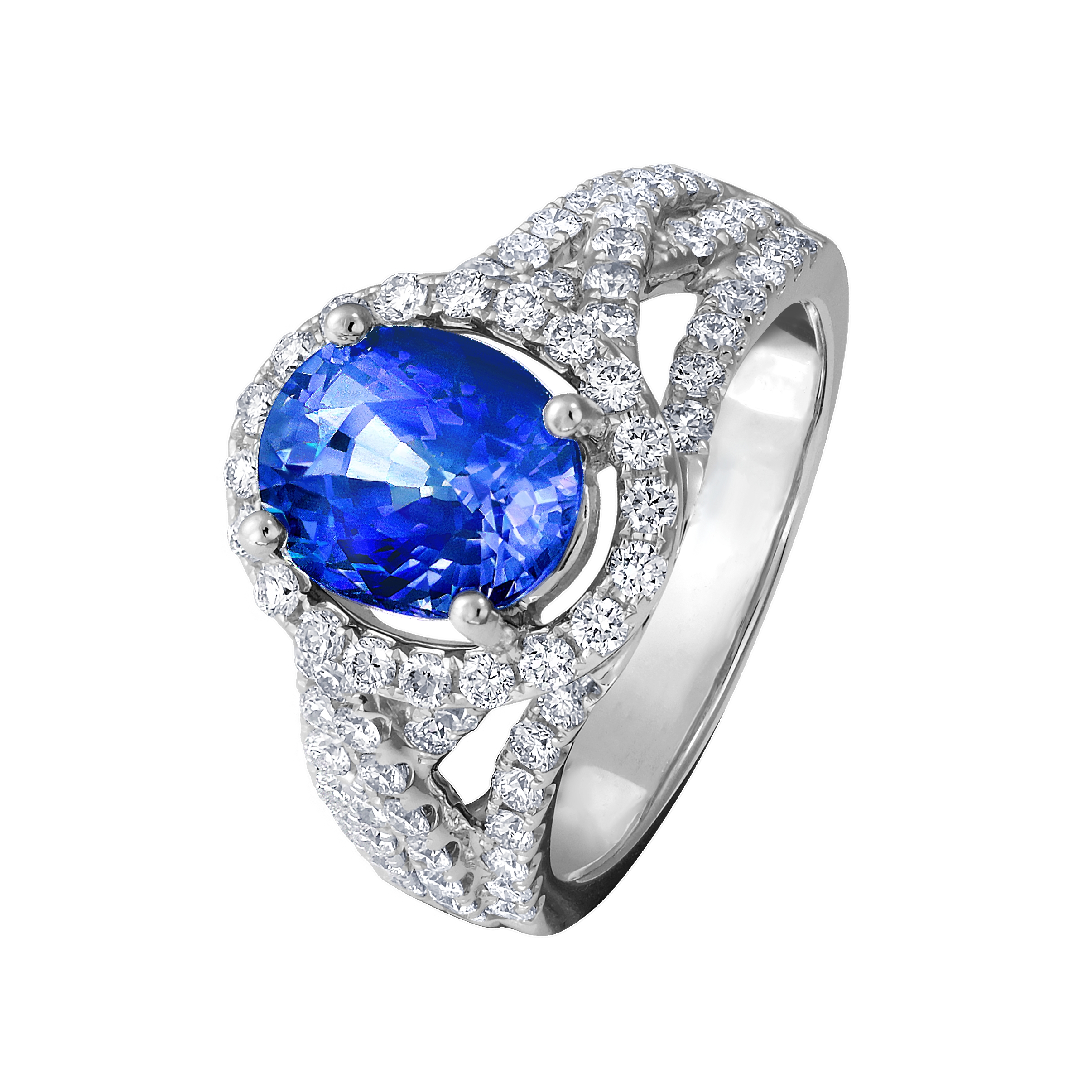 3.13克拉圓型藍寶石戒指